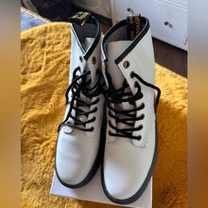 Dr. Martens White leather boots